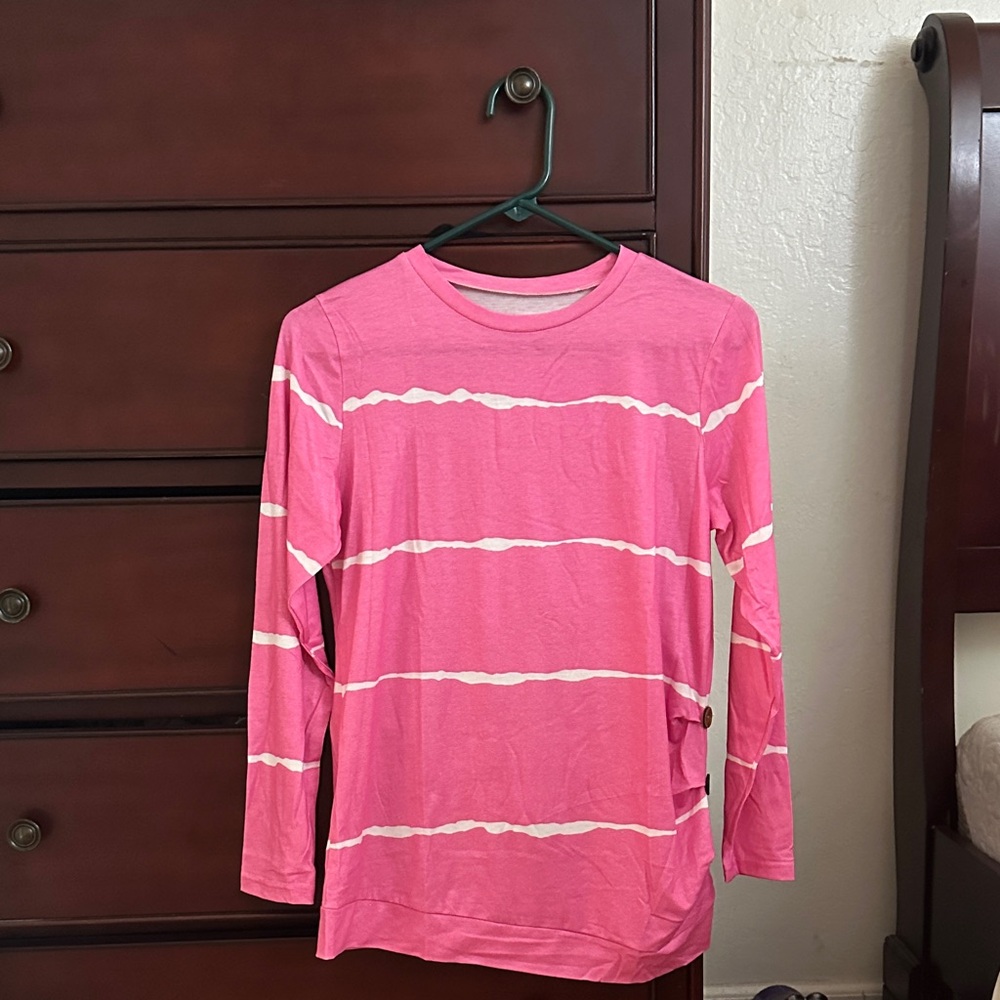 Pink Long Sleeve Kids Tee